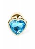 MyLove Toys - Jewellery Gold  Heart PLUG- Light Blue